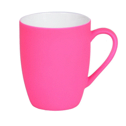 CANECA DE PORCELANA SOFT TOUCH ROSA 350ML