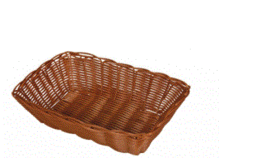 CESTA RETANGULAR  SINTETICA 32X22/7CM 12067 D01 BEGE E