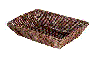 CESTA RETANGULAR SINTETICA 32X22/7CM 12067 D02 MARROM