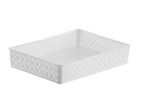 CESTO ORGANIZADOR RATTAN 34 X 25 X 6,5 BRANCO