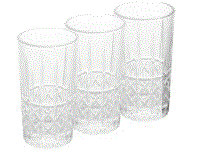 CONJUNTO 3 COPOS DE CRISTAL DIAMANTE 275ML