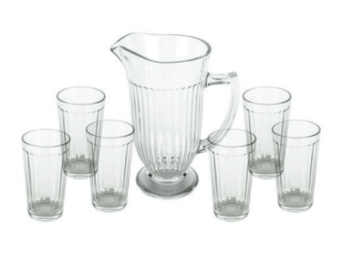 CONJUNTO 6 COPOS 270ML E 1 JARRA 1L 