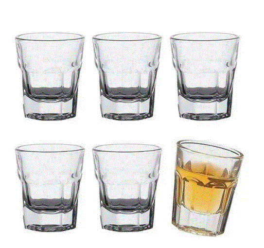 CONJUNTO 6 COPOS PARA SHOT DE VIDRO SODO-CALCICO FACES 50ML