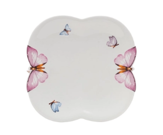 CJ 6 PRATOS SOBREMESA PORCELANA BORBOLETAS 19CM