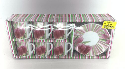CONJUNTO CAFÉ 6 XIC E PIRES TULIPAS