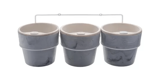 CONJUNTO DE VASOS OU - CINZA