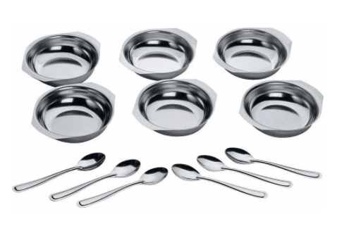 CONJUNTO DE SOBREMESA 12 PEÇAS INOX