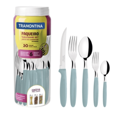 FAQUEIRO INOX 30PC IPANEMA MENTA