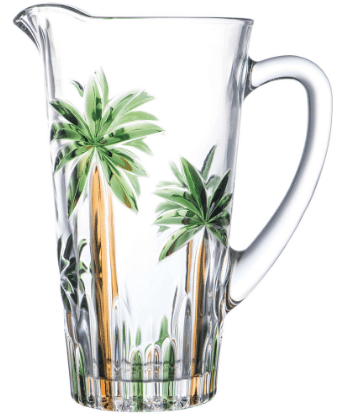 JARRA CRISTAL DE CHUMBO PALM TREE HANDPAINT 1,2L