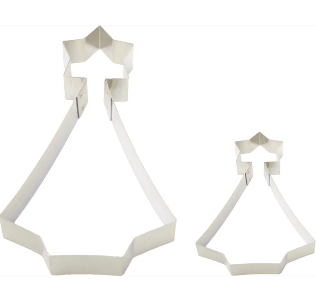 JOGO CORTADOR PETIT FOUR PINHEIRO ESTRELADO INOX 2 PEÇAS