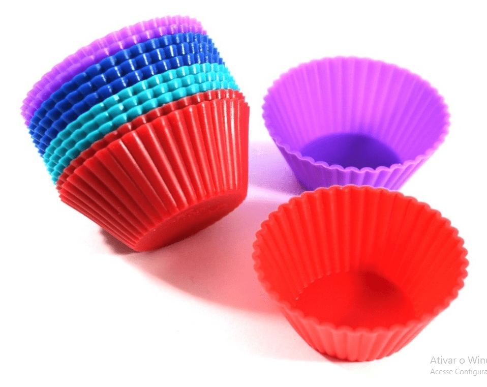 JOGO DE FORMA PARA MINI CUPCAKE REDONDO EM SILICONE