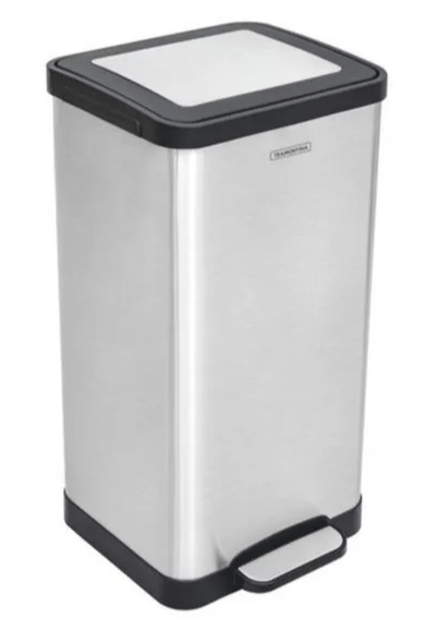 LIXEIRA INOX COM PEDAL QUADRATTA 15L