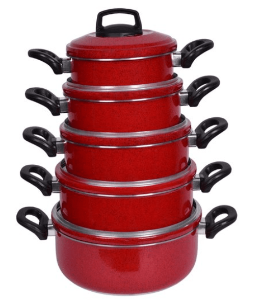 POP JOGO CACAROLA 5 PEÇAS  VERMELHO PIG REF4010