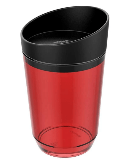 PORTA ALGODÃO VERMELHO TRANSPARENTE