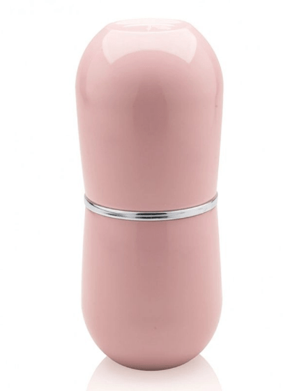 PORTA ESCOVA CROMO BELLY COM TAMPA ROSA QUARTZ