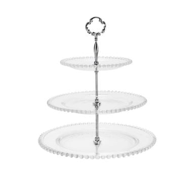 PRATO TRIPLO CRISTAL DE CHUMBO P/DOCES PEARL 18/26
