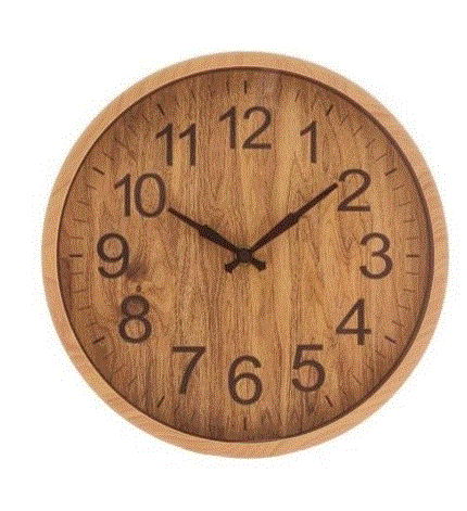 RELÓGIO PAREDE PLASTICO WOOD 30,5X4CM