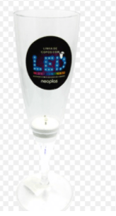 TAÇA DE CHAMPANHE 160 ML LED MULTICOLOR  